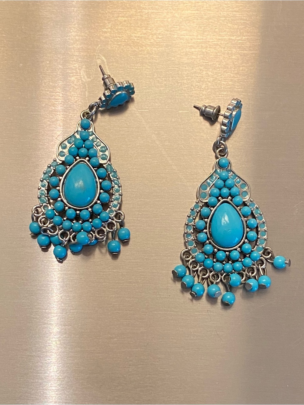 Blue/Green Drop Chandelier Earrings - Women Jewelry